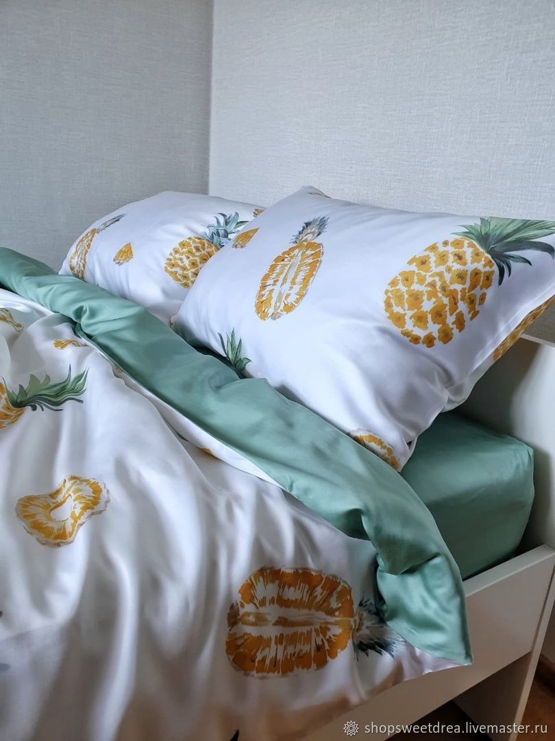 Постельное белье из тенселя с рисунком "Ананасы" в интернет-магазине ...