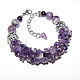 Order Bracelet bunch of purple amethyst stones. krasota-prirody. Livemaster. . Bead bracelet Фото №3