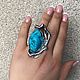 Шикарное и большое кольцо с натуральной бирюзой. Кольца. Shahinian Jewelry. Интернет-магазин Ярмарка Мастеров.  Фото №2