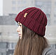 Vinous Cozy Knit Hat for Women,  Hand Knitting Cloche, Caps, St. Petersburg,  Фото №1