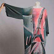 Платье Батик из атласа "Абстракто"