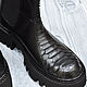 Women's ankle boots made of genuine leather with python leather inserts. Ankle boot. SHOES&BAGS. My Livemaster. Фото №5