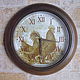 'Cock and hen' wall Clock, vintage, country, brown, Watch, St. Petersburg,  Фото №1