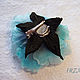CLIPS: Brooch-hairpin Poppy oriental blue. Hairpins. silk fairy tale. My Livemaster. Фото №6