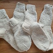 Аксессуары handmade. Livemaster - original item White sheep wool socks -2 pairs. Handmade.