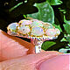 Ring with natural rainbow opals (17). Rings. podval (podval). My Livemaster. Фото №6