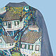 Джинсовая куртка с росписью "Домики на деревьях". Пиджаки. Nova_artshop. Интернет-магазин Ярмарка Мастеров.  Фото №2