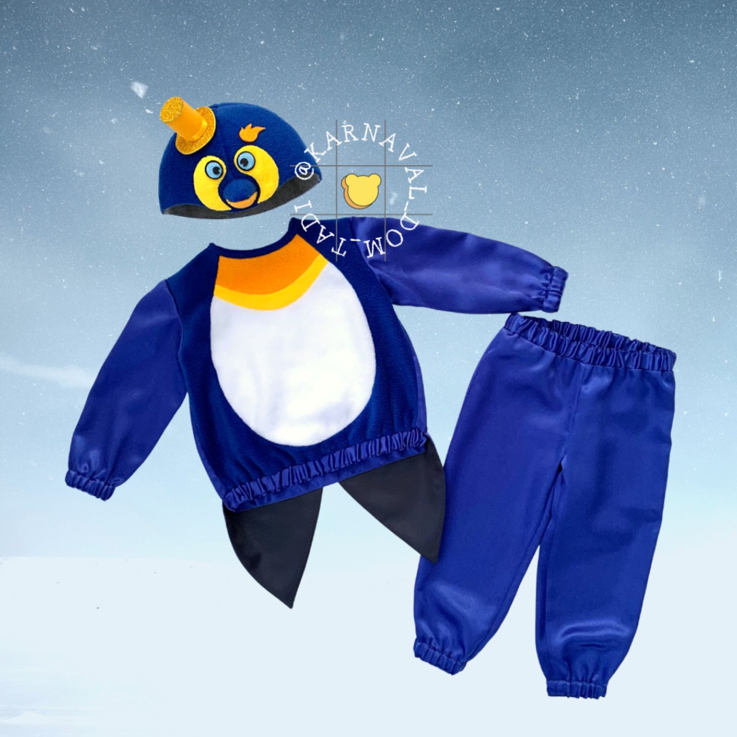 Новогодний костюм для мальчика Пингвин плащ детский