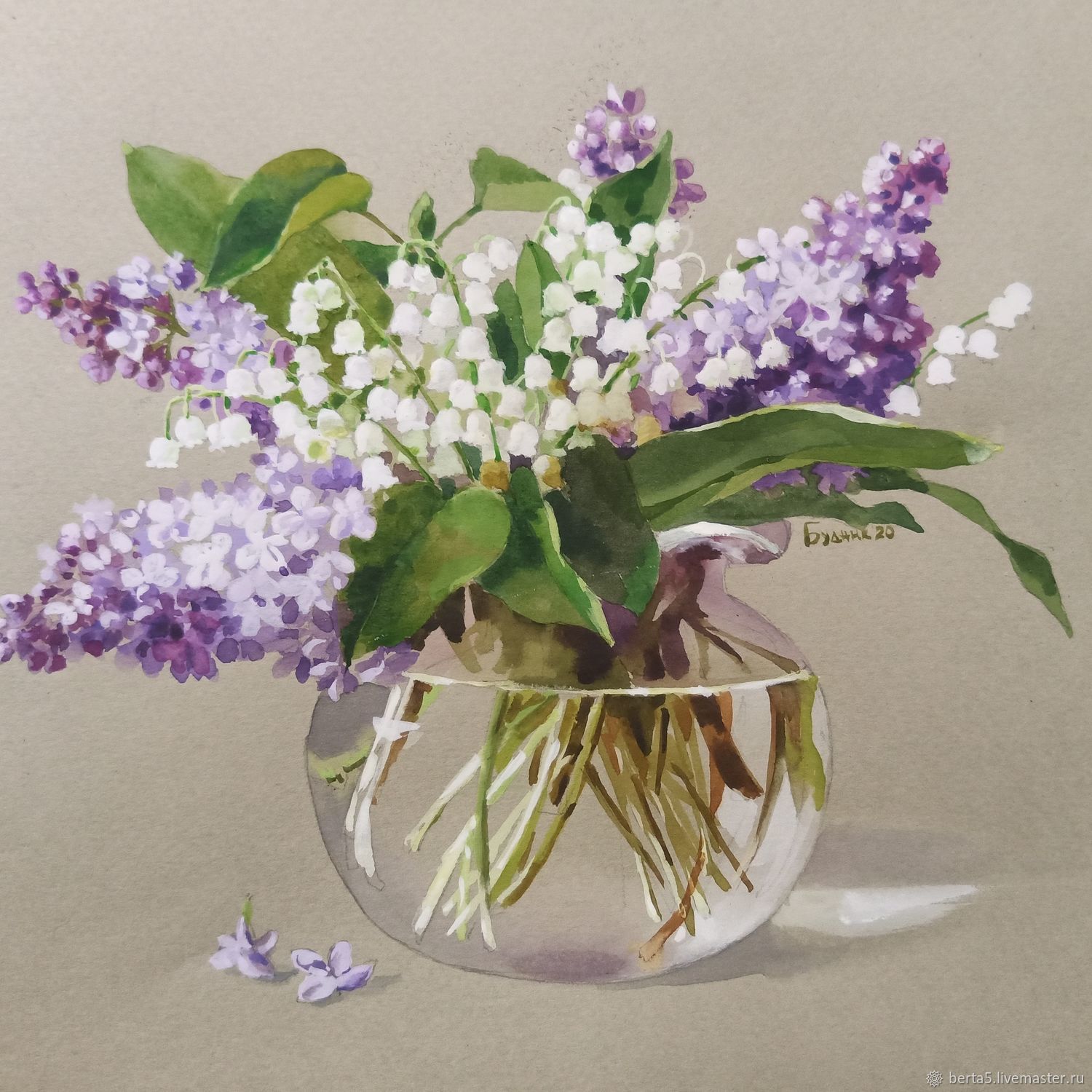 На заказ. Ландыши. Акварель – заказать на Ярмарке Мастеров – OT3N2RU ...