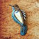 Order Brooch 'Hummingbird Golden-turquoise'. Anastasiya Kozlova. Livemaster. . Brooches Фото №3