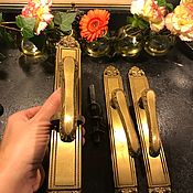 Винтаж handmade. Livemaster - original item Double door handles, bronze, Art Nouveau, Italy. Handmade.