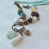 Работы для детей, handmade. Livemaster - original item Boho beads with Coast pendant. Handmade.
