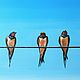 Swallows. tempera on canvas, Pictures, Moscow,  Фото №1