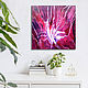 Картина абстрактная интерьерная Бордо розовый сиреневый белый 30х30 см, Картины, Курган,  Фото №1