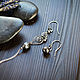 Order Silver earrings with hematite Long asymmetric earrings silver. Strangell Jewelry. Livemaster. . Earrings Фото №3