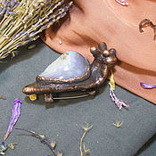 Украшения handmade. Livemaster - original item Copper brooch snail agate.. Handmade.
