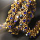 Бусы колье из золотого гематита и синих страз. Бусы. Sweet bead: украшения с минералами (sweetbead89). Ярмарка Мастеров.  Фото №5