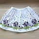 Lush elegant skirt for girls with embroidered violets, Child skirt, Moscow,  Фото №1