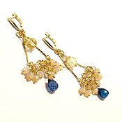 Украшения handmade. Livemaster - original item Earrings with opal and blue Topaz.. Handmade.