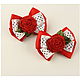 Bow 'Red roses'. Hairpins and elastic bands for hair. Little Princess. Online shopping on My Livemaster.  Фото №2