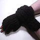 Order Men's knitted fingerless gloves Magic of black. Warm Yarn. Livemaster. . Mitts Фото №3