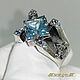 Ring (Ring) 'Queen - topaz' 925 silver, topaz, sapphires. VIDEO, Rings, St. Petersburg,  Фото №1