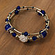 Order Multi-row bracelet on memory wire made of lampwork beads blue. BijouSiberia. Livemaster. . Bead bracelet Фото №3