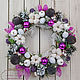 Новогодний венок "Фиолетовая сказка". Интерьерные венки. Sweet Dreams Decor (sweetdreamsdeco). Интернет-магазин Ярмарка Мастеров.  Фото №2