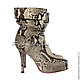 Boots from Python. Fashionable women's boots from Python. Womens shoes genuine Python handmade. Beautiful booties Python custom. Trendy ankle boots made from Python. Stylish women's platform boots
