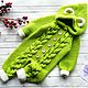 Knitted jumpsuit for baby with ears, Overall for children, St. Petersburg,  Фото №1