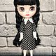 Кукла Блайз Blythe кастом Уэнсдей. Кукла Кастом. Tata Blythe. Интернет-магазин Ярмарка Мастеров.  Фото №2