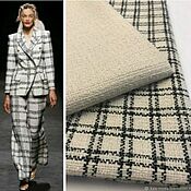 Материалы для творчества handmade. Livemaster - original item Fabric: Tweed cotton black check. Handmade.