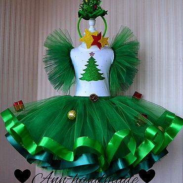 Детский карнавальный костюм. Платье новогодней Елочки