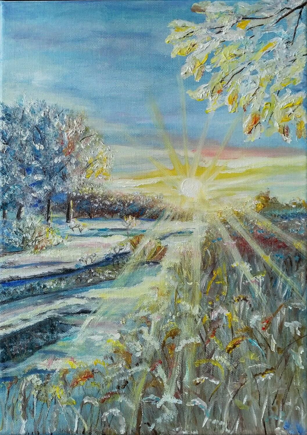 Зимнее солнце картина Владимир Сабаев