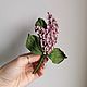 Брошь розовая сирень из натуральной кожи. Брошь-булавка. AnnaTikhonovaFlowers. Ярмарка Мастеров.  Фото №7