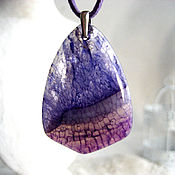 Украшения handmade. Livemaster - original item Lilac pendant made of agate veins of the dragon. Handmade.