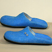 Обувь ручной работы handmade. Livemaster - original item Women`s Felt Slippers Blue. Handmade.