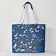 Van Gogh. Leather blue white bag "Almond Blossoms", Classic Bag, Bologna,  Фото №1