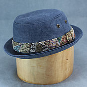 Аксессуары handmade. Livemaster - original item Summer cotton pork pie hat PPH-22. Handmade.