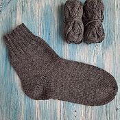 Аксессуары handmade. Livemaster - original item Knitted wool socks, men`s warm socks double gray to order. Handmade.