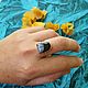 Кольцо со снежным обсидианом. Кольца. Vadjra-jewelry. Ярмарка Мастеров.  Фото №4
