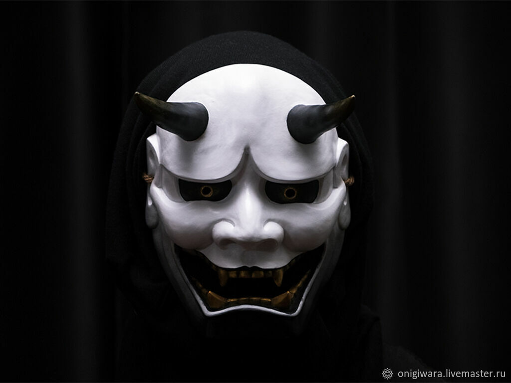 Hannya Mask Ханья маска Белая Японская маска Oni demon в интернет ...