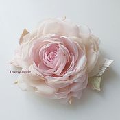 Свадебный салон handmade. Livemaster - original item FABRIC FLOWERS Brooch flower chiffon rose 