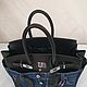 Джинсовая - кожаная сумка a'la Birkin 30. My Handmade. Классическая сумка. Magic denim in art. Ярмарка Мастеров.  Фото №4
