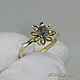 Ring 'Sunny-grey' gold 585, natural diamond. VIDEO, Rings, St. Petersburg,  Фото №1
