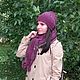 Вязаная шапка бини и длинный шарф винного цвета, комплект на осень. Шапки. Скарлетт (Юлия) Вязаные изделия. Ярмарка Мастеров.  Фото №4