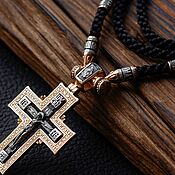 Крест позолоченный серебряный с чернением