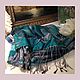 Винтаж: Бирюзовый палантин Италия тончайший 100% Silk Feeling Polyester. Платки винтажные. Vintage Rоmance (marina-fox). Интернет-магазин Ярмарка Мастеров.  Фото №2