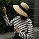 Соломенная шляпа «Одри» с черными ленточками/CC0147, Шляпы, Москва,  Фото №1