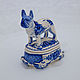 French bulldog box Gzhel, Figurines, Moscow,  Фото №1